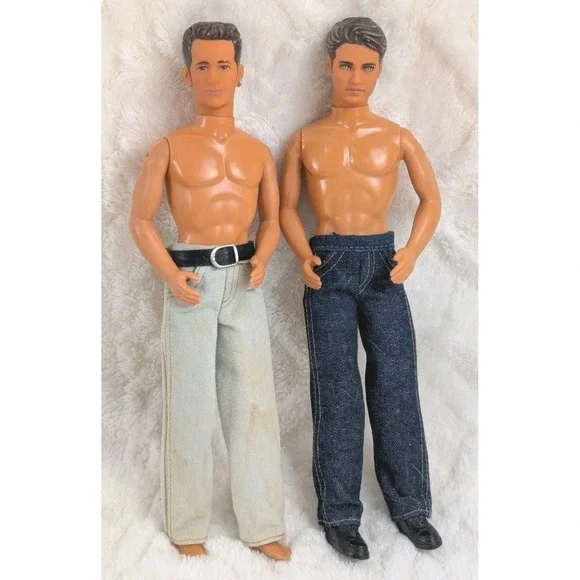 Lot 2 Ken Dolls Mattel 1968 Body Dylan McKay Brandon Walsh 90210 Style - Picture 1 of 4